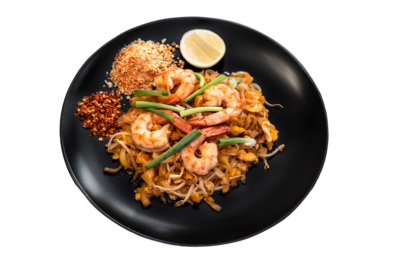 Pad Thai rizstészta garnélarákkal